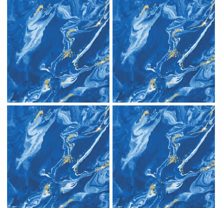 Posavasos efecto mármol azul swirled - TenVinilo