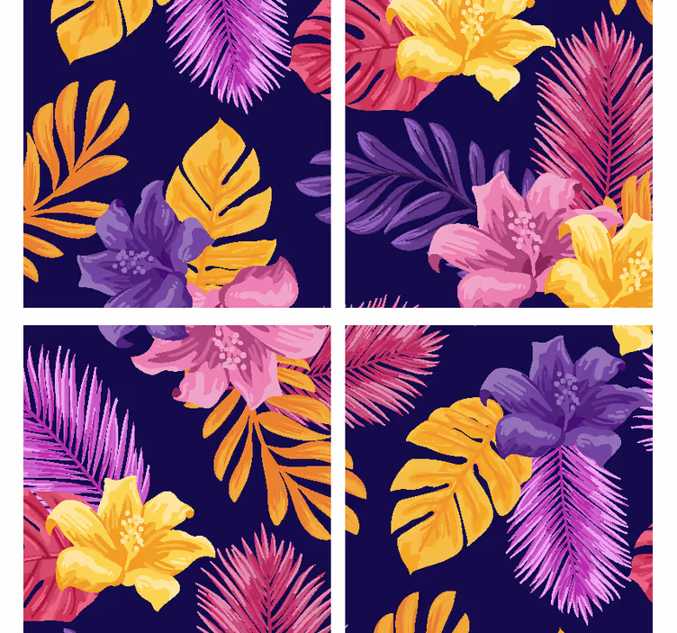 Posavasos moderno con motivo de hojas tropicales - TenVinilo