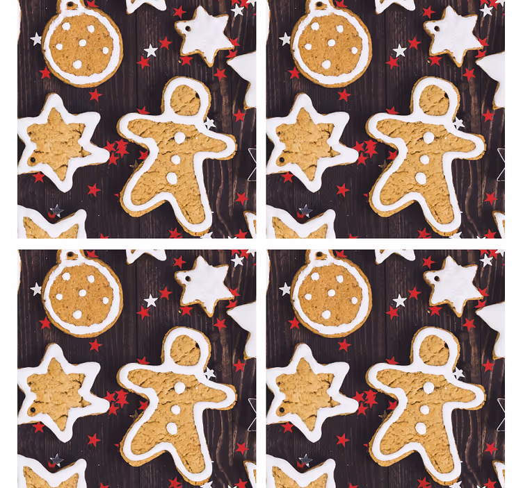 Posavasos navideño patrón festivo de galletas de jengibre - TenVinilo