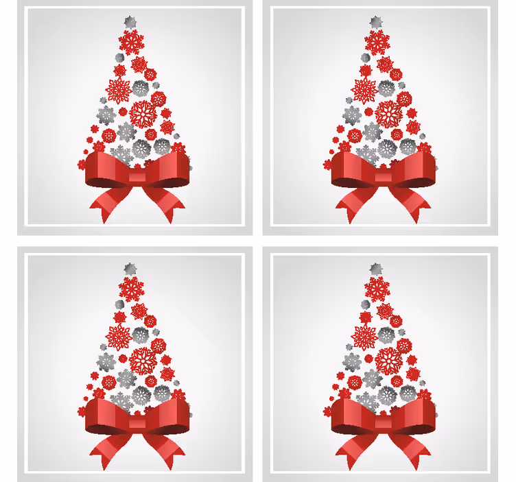 Posavasos navideño árbol con lazo - TenVinilo
