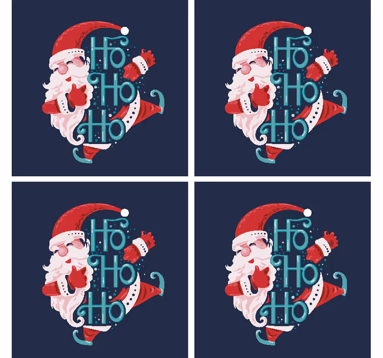 Posavasos navideño Papá noel feliz hohoho - TenVinilo