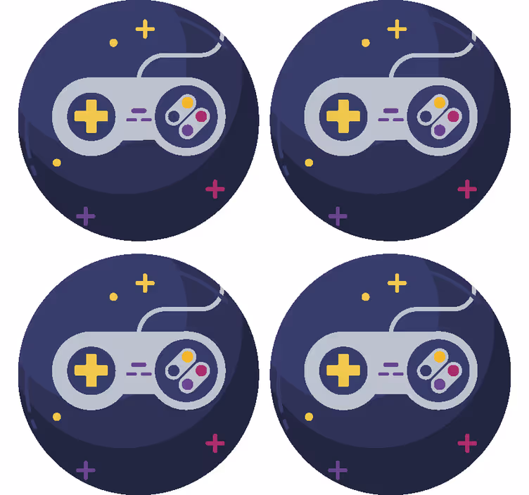 Posavasos frikis controlador de juego multicolor - TenVinilo