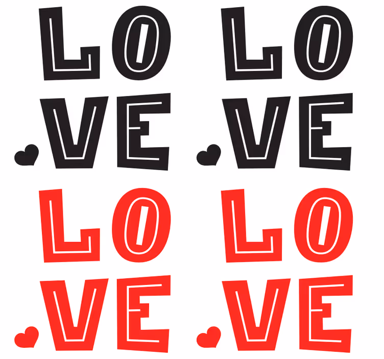 Posavasos con frases tipografía de amor en negrita - TenVinilo
