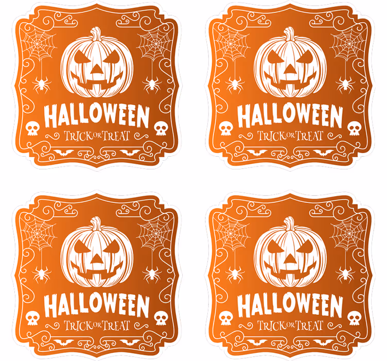 Posavasos halloween diseño calabaza halloween - TenVinilo