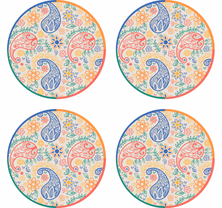 Posavasos frikis con patrones florales coloridos - TenVinilo