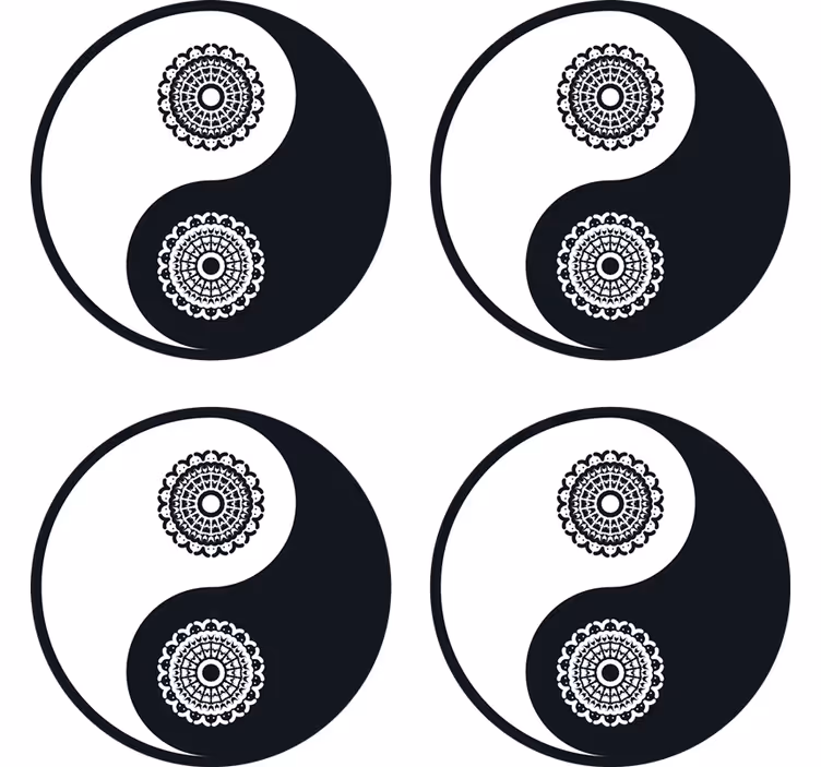 Posavasos ying yang estilo paisley - TenVinilo