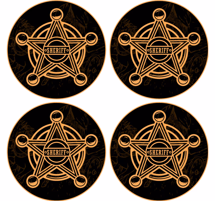Posavasos cerveza emblema estrella sheriff - TenVinilo