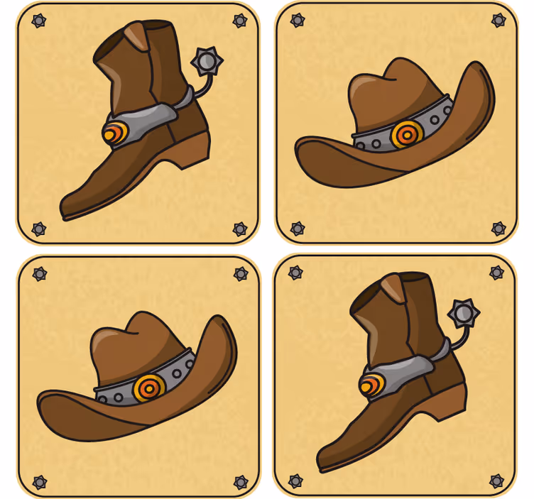 Posavasos infantil cowboy patrón botas - TenVinilo
