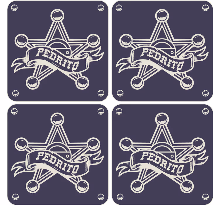 Posavasos vintage insignia de estrella de sheriff - TenVinilo