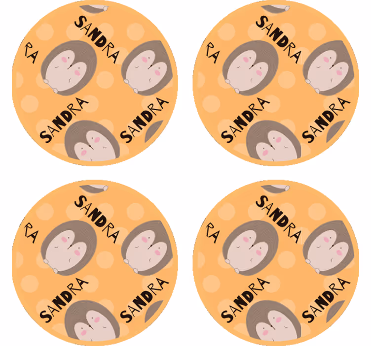 Posavasos personalizable patrón de erizos adorables - TenVinilo