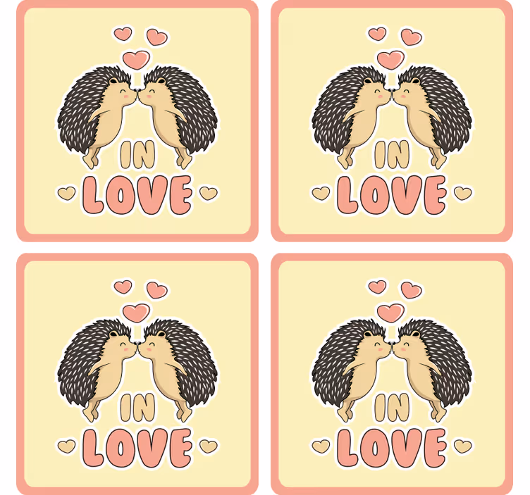 Posavasos puercoespines enamorados frase love - TenVinilo