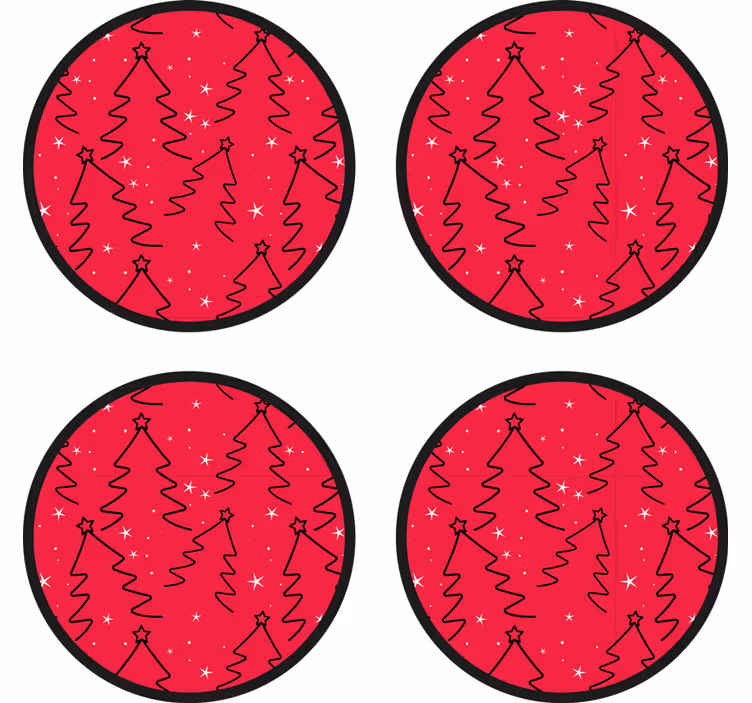 Posavasos navideños línea árboles navidad - TenVinilo
