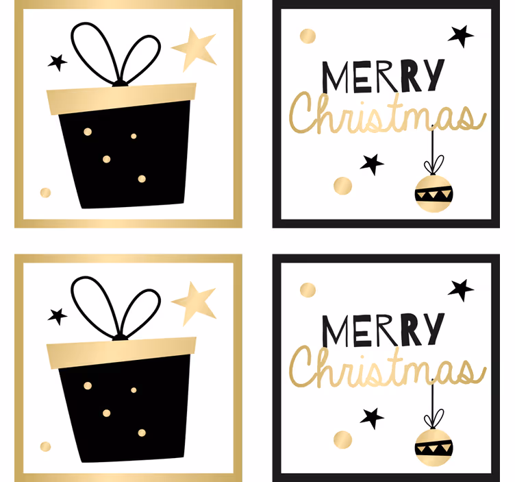 Posavasos navideño diseño de regalo festivo - TenVinilo