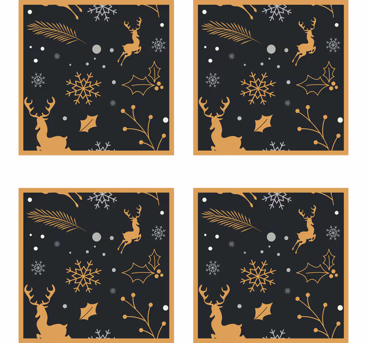Posavasos navideños composición copos - TenVinilo