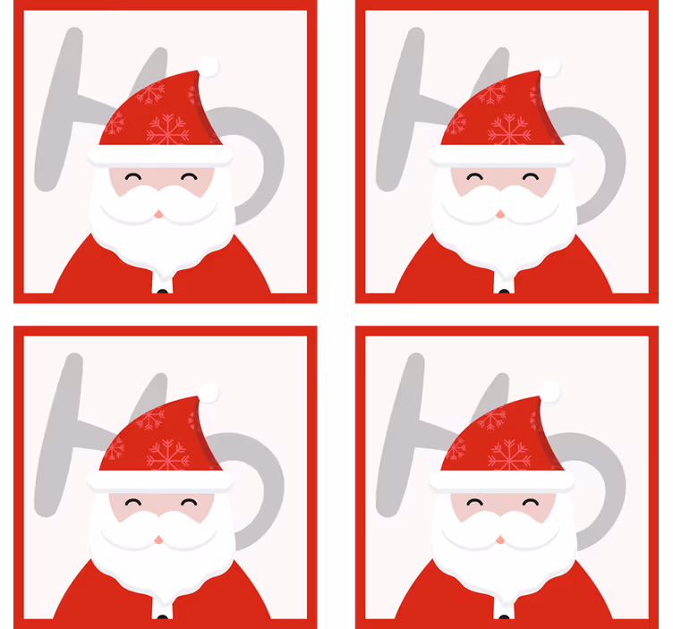 Posavasos navideños Santa claus y hohoho - TenVinilo