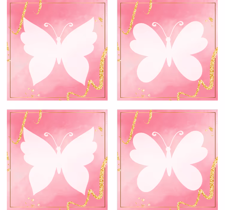 Posavasos moderno emblema de mariposa elegante - TenVinilo