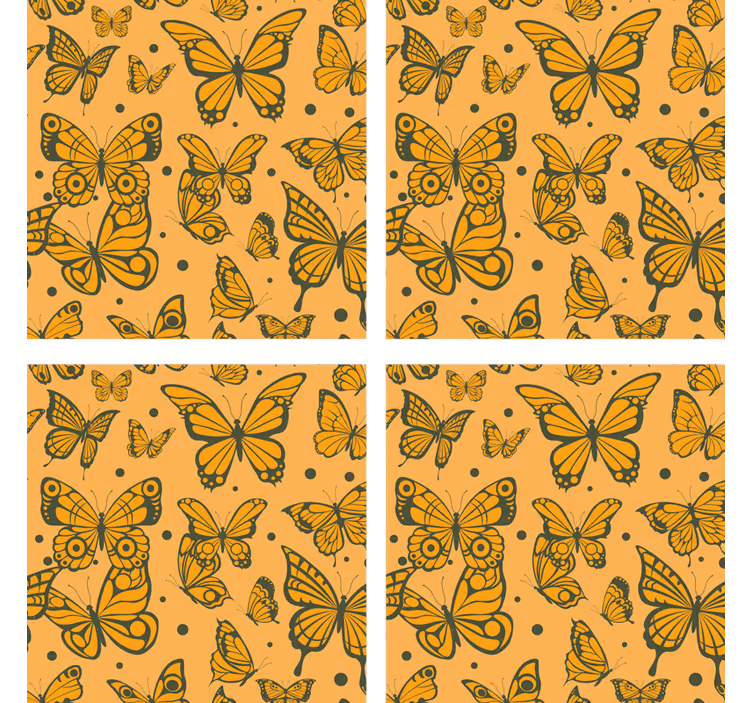 Posavasos con superficie de patrón de mariposas - TenVinilo