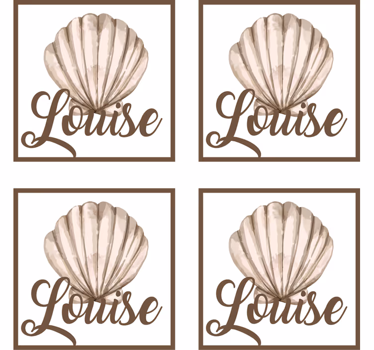Posavasos personalizable Concha con nombre - TenVinilo