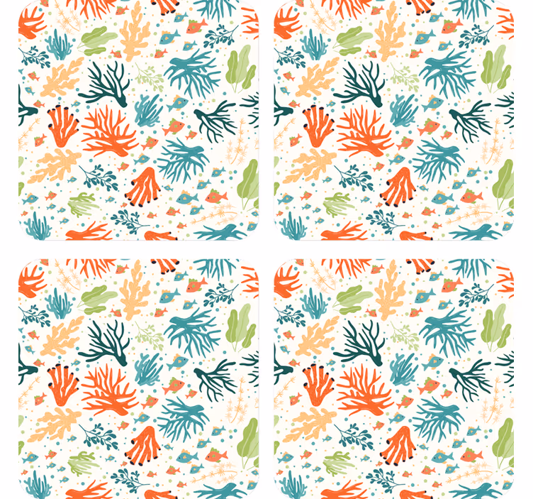 Posavasos patrones de coral coloridos - TenVinilo
