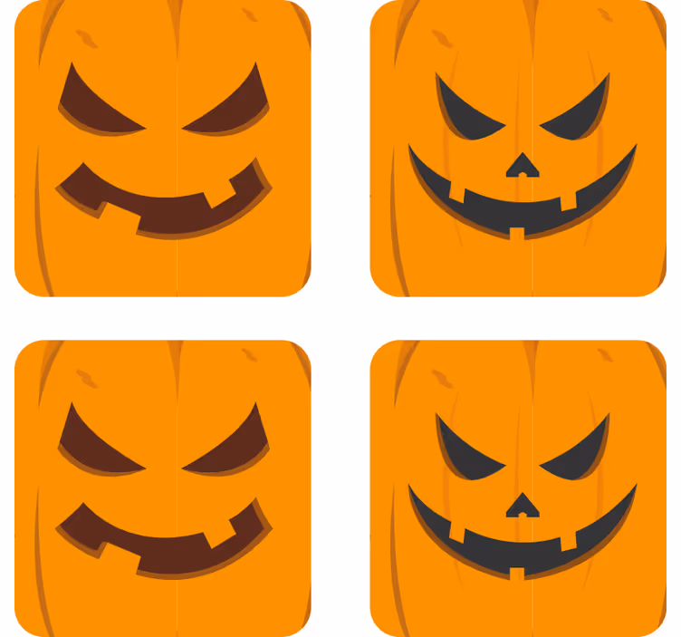 Diferentes calabazas posavasos halloween - TenVinilo