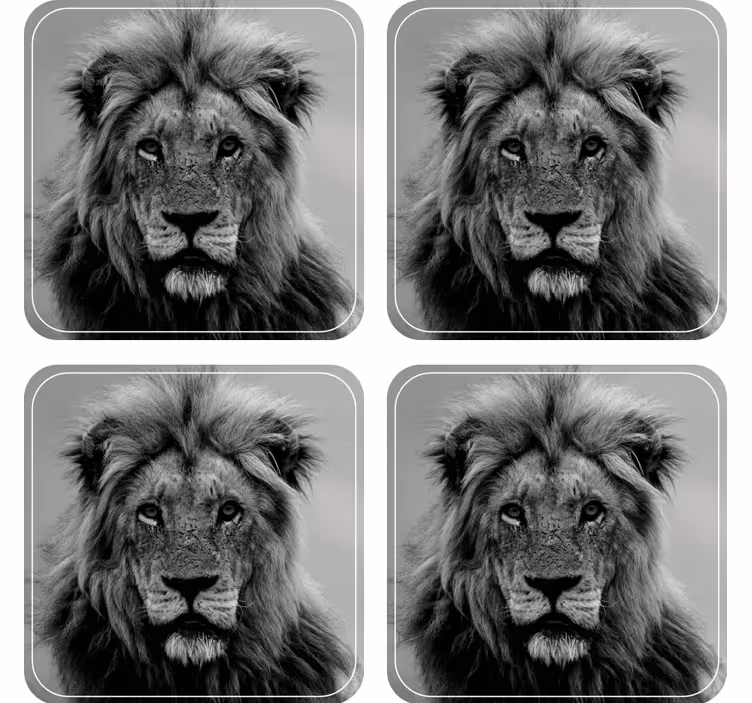 Posavasos moderno retratos de leones majestuosos - TenVinilo