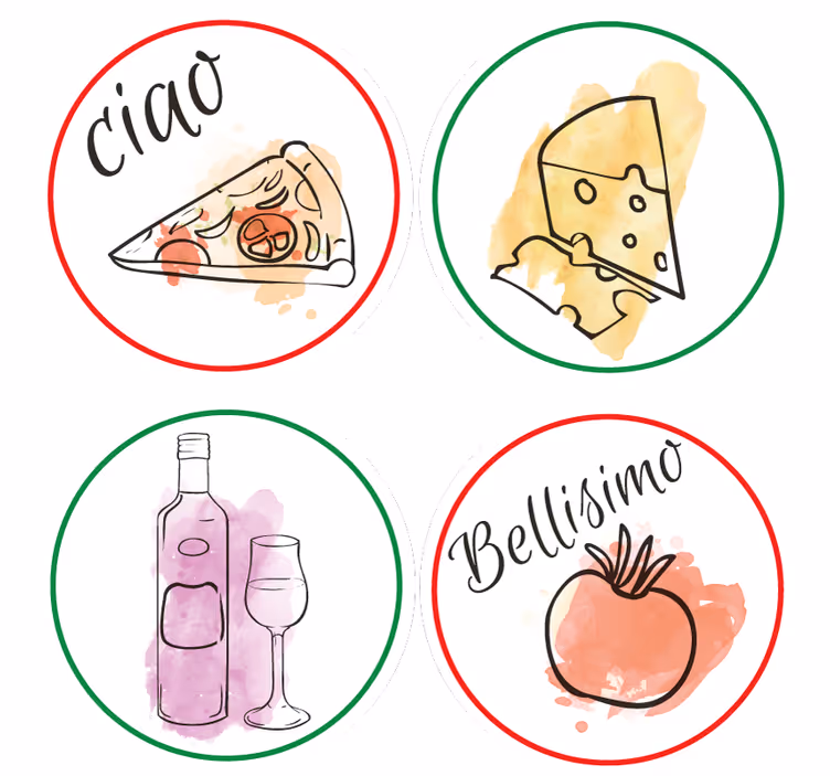 Posavasos personalizable con motivos de comida y bebida - TenVinilo