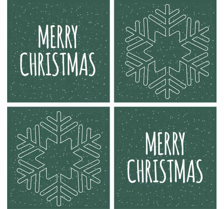 Posavasos navideño con motivo de copos de nieve - TenVinilo