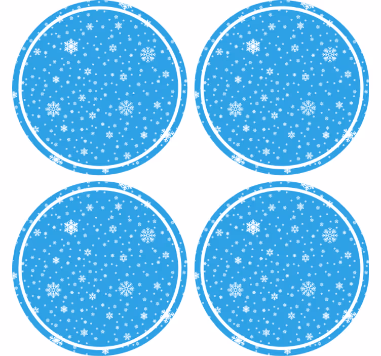 Posavasos navideño con patrón de copos de nieve - TenVinilo