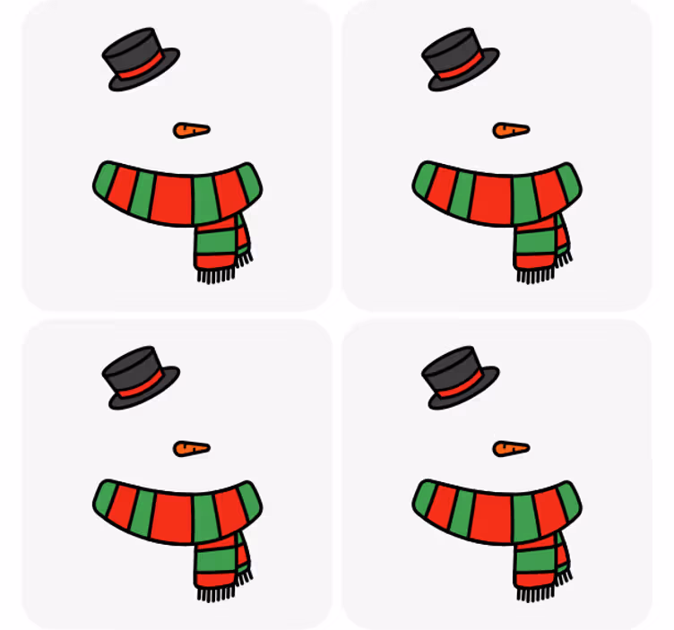 Posavasos navideño Sin rostro muñeco de nieve - TenVinilo