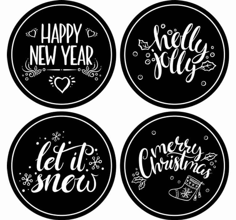 Posavasos navideño saludos festivos alegres - TenVinilo