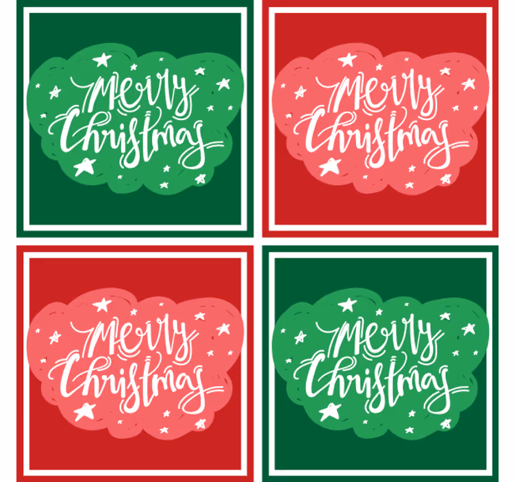 Posavasos navideño tipografía festiva alegre - TenVinilo