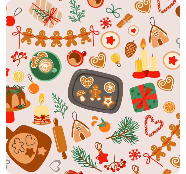 Posavasos navideño galletas de jengibre festivas - TenVinilo