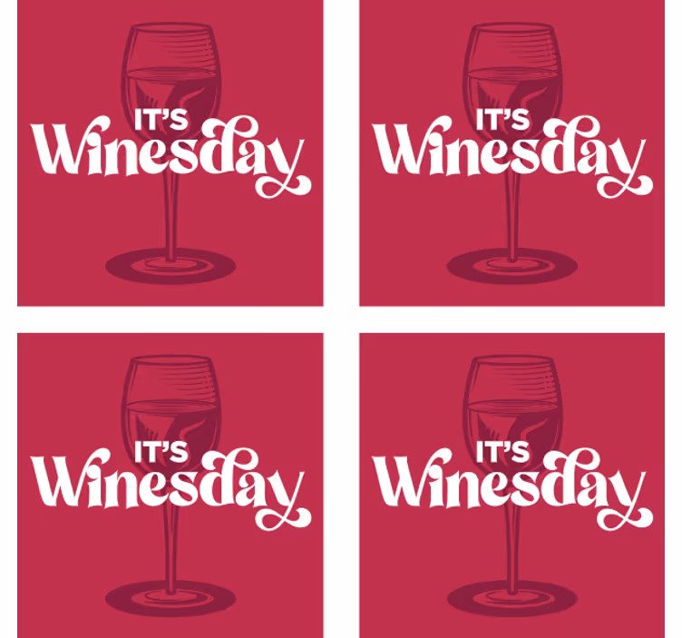 Posavasos con frases Es el dia del vino - TenVinilo