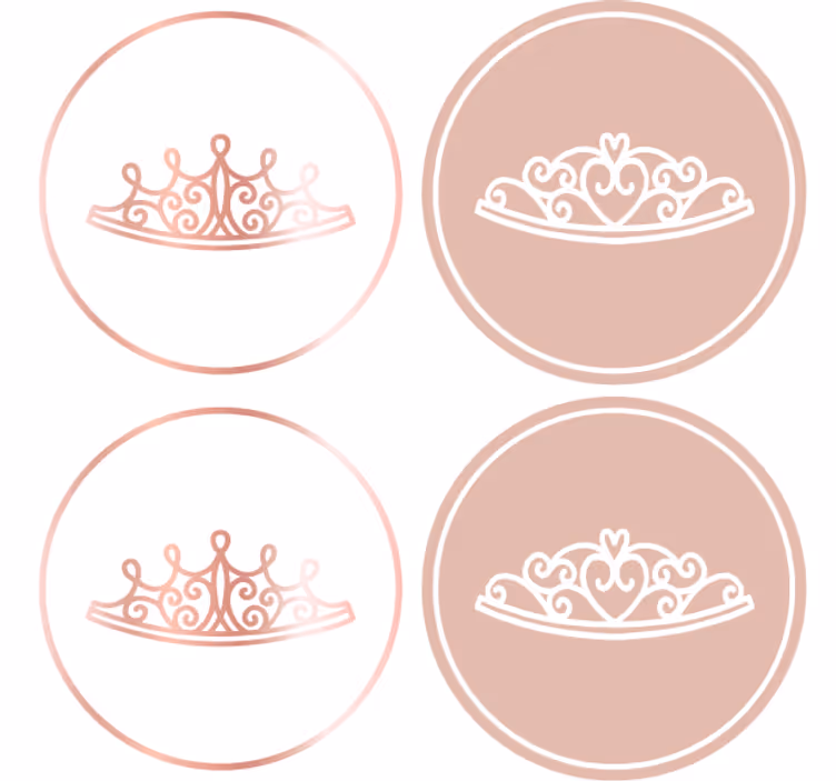 Posavasos moderno iconos de tiara elegante - TenVinilo