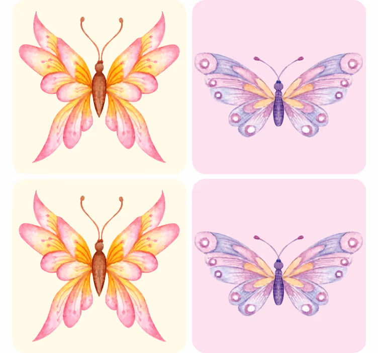 Posavasos frikis motivos de mariposas vibrantes - TenVinilo
