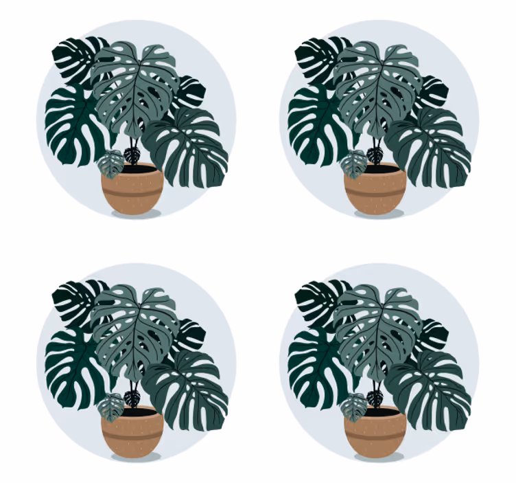 Posavasos moderno ilustración de planta monstera - TenVinilo