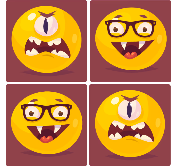 Vampiro emoji cara halloween posavasos - TenVinilo