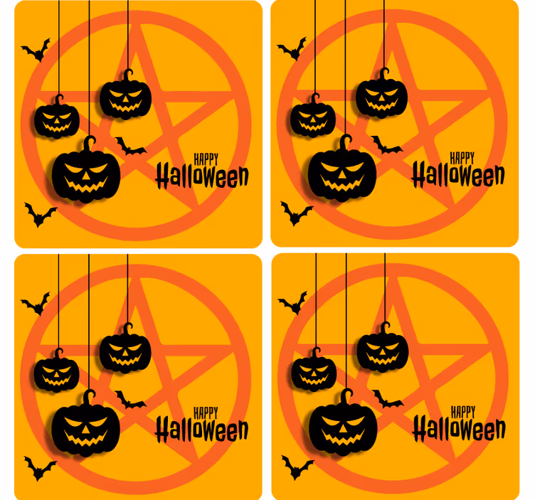 Posavasos Halloween motivo de calabaza espeluznante - TenVinilo