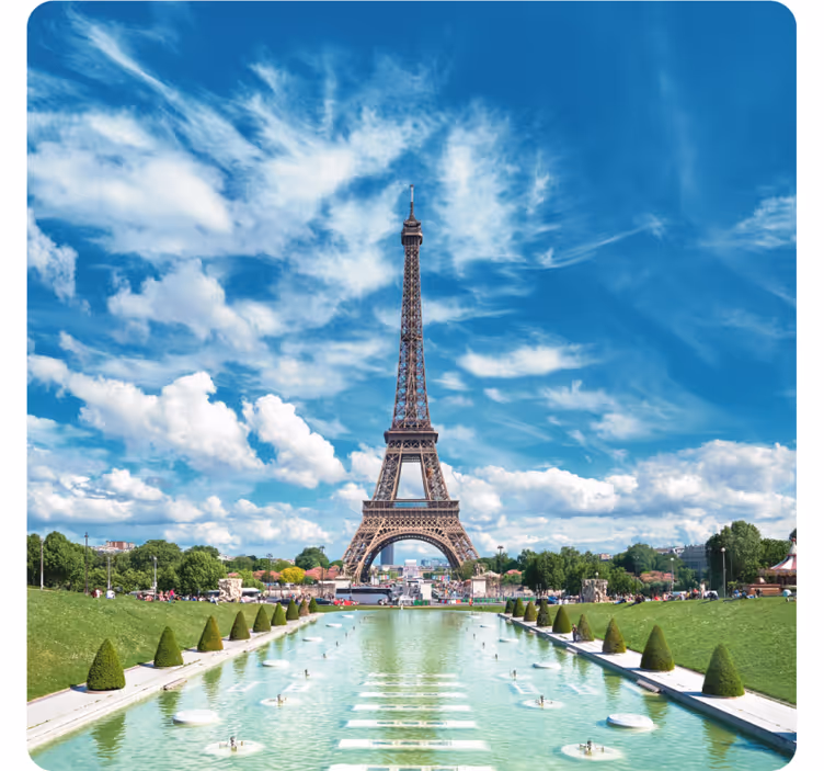 Posavasos moderno paisaje de la torre eiffel - TenVinilo