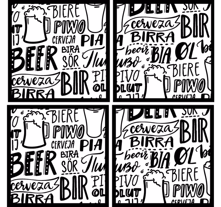 Posavasos cerveza Cerveza escrita en varios idiomas - TenVinilo