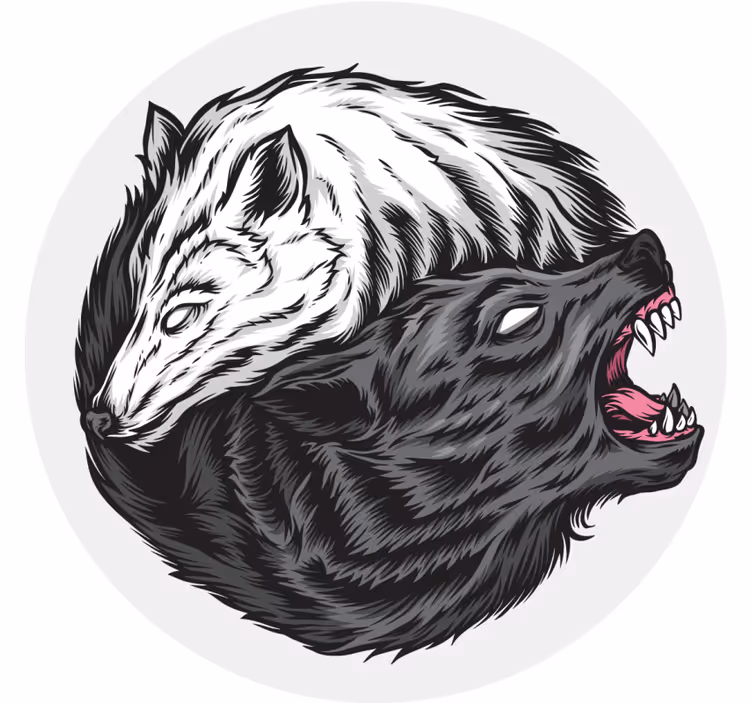 Posavasos frikis cabezas de lobo contrastantes - TenVinilo