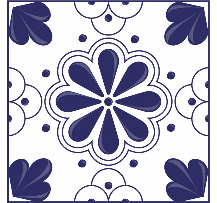 Posavasos patrón floral en forma - TenVinilo