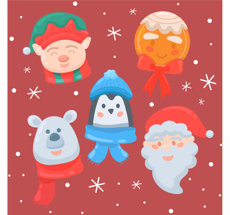 Posavasos navideño surtido de figuras festivas - TenVinilo