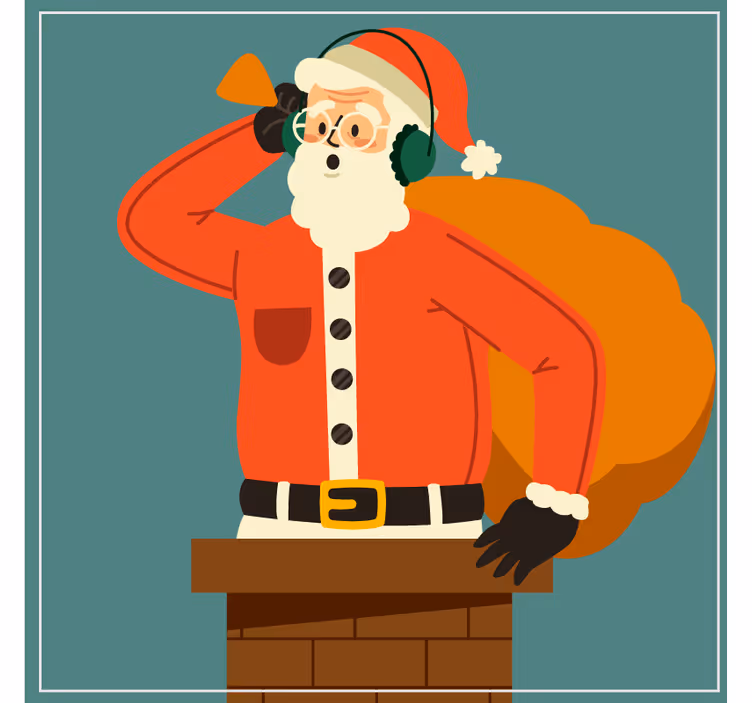 Posavasos navideño chimenea de escucha de papá noel - TenVinilo