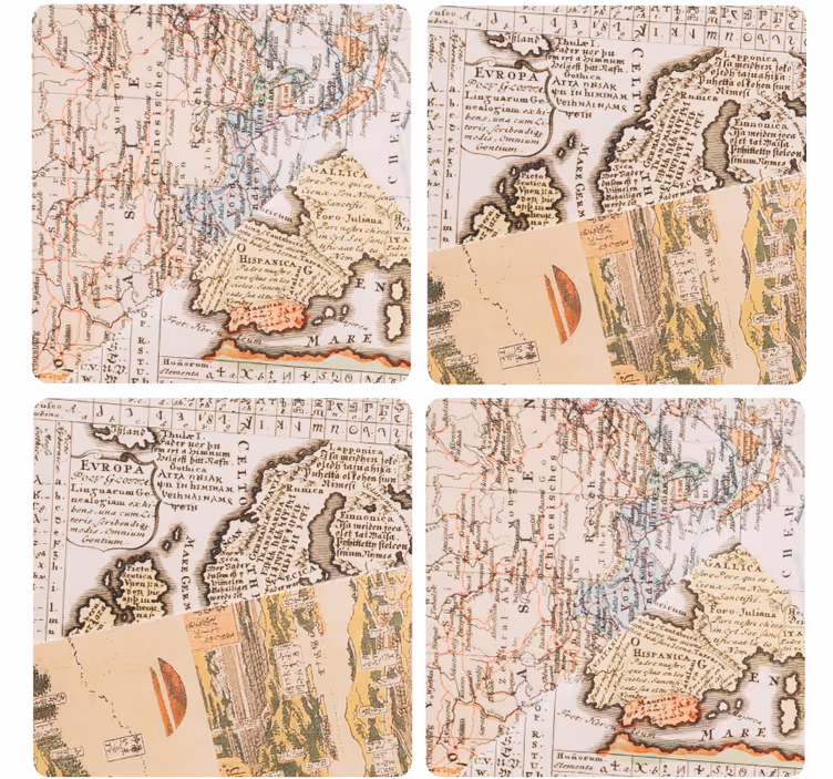 Posavasos vintage Mapa antiguo - TenVinilo