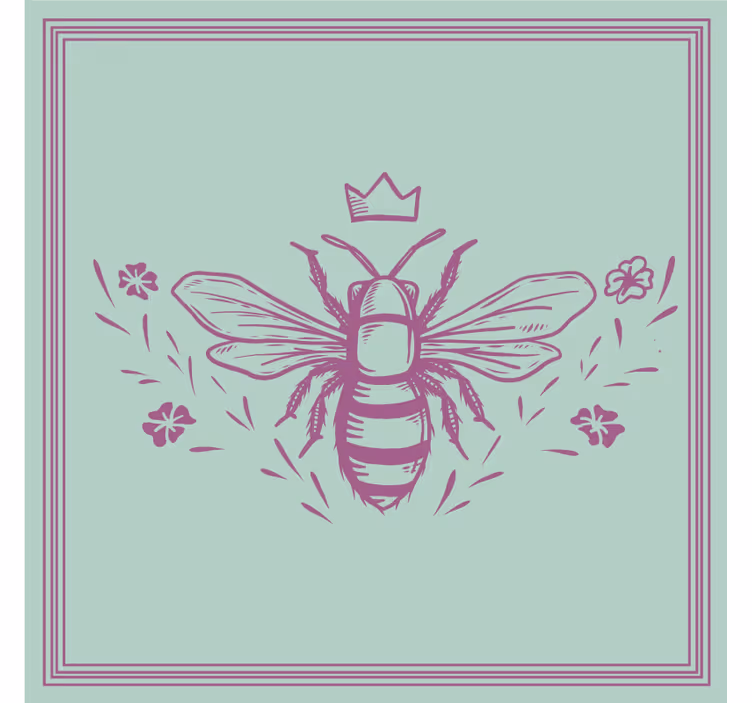 Abeja reina rosa y verde más posavasos - TenVinilo