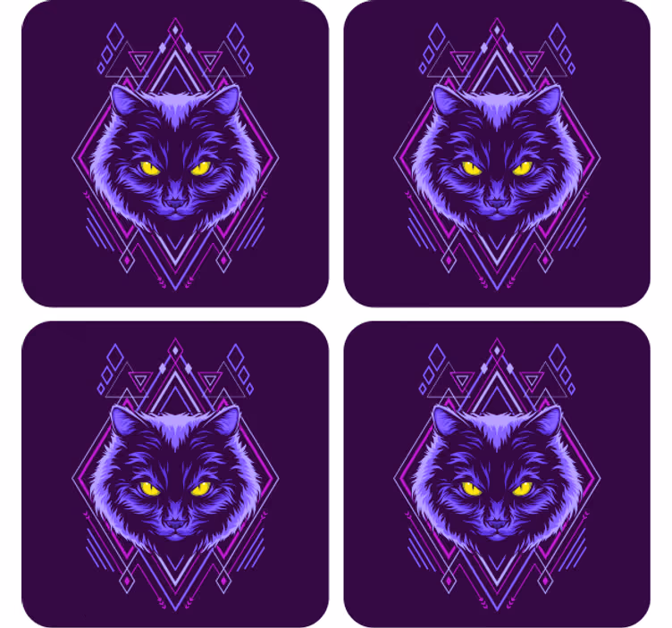 Posavasos moderno Gato boho - TenVinilo