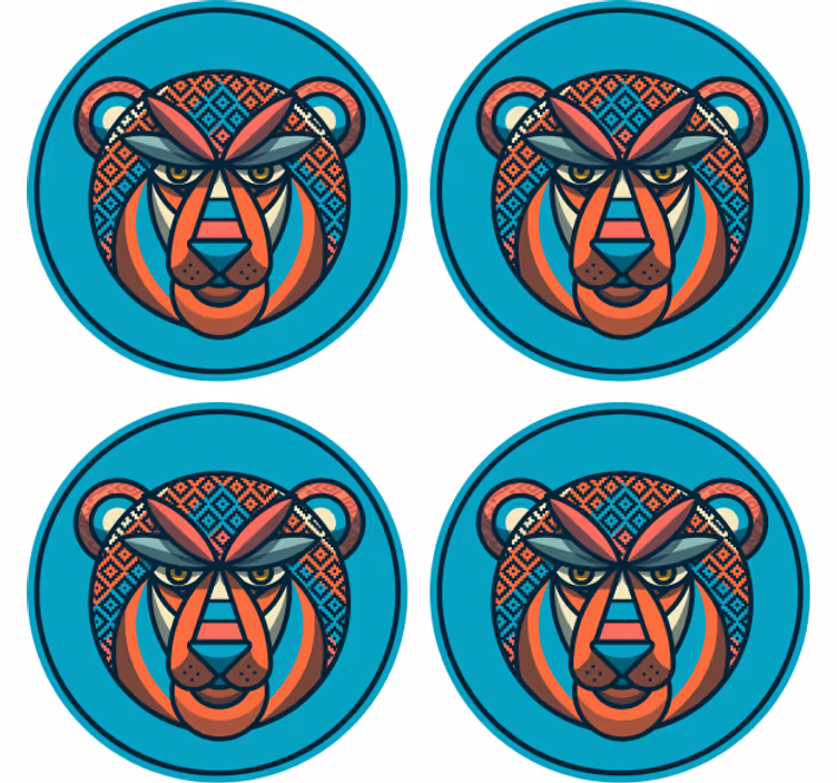 Posavasos moderno con motivo animal tribal - TenVinilo