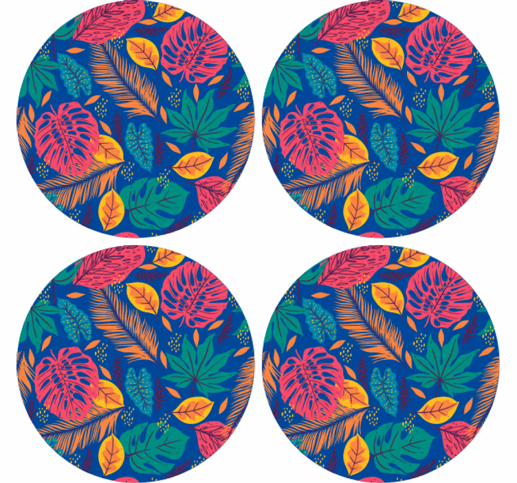 Posavasos moderno Hojas tropicales abstractas - TenVinilo