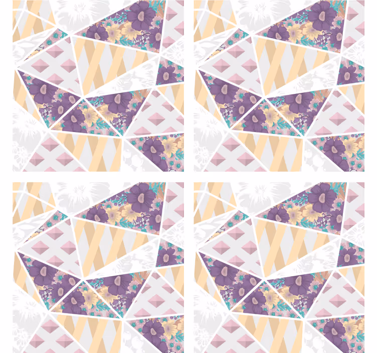 Patrón floral patchwork más posavasos - TenVinilo
